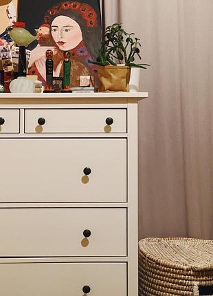 Комод белый ikea hemnes — натуральное дерево