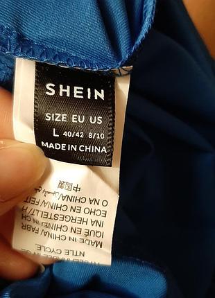 Тоненька яскрава сукня плаття міді гольф shein синя електрик трендова стильна на літо6 фото