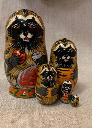 Матрешка деревянная, матрешка росписная, матрешка 5-ка, матрешка сказка "энот", матрешка сувенир