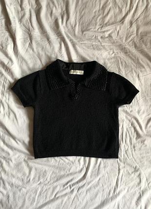 Топ поло джемпер ангора з бісером