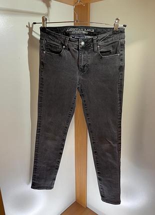 Тёмносерые мужские слим джинсы american eagle
