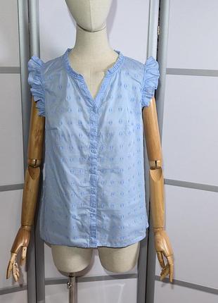 F&amp;f небесно-голубая коттоновая рубашка с вышивкой плюметти