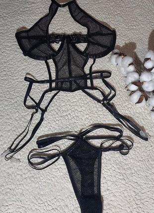 Комплект боді +труси в сіточку