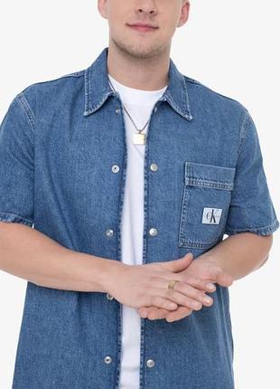 Джинсова рубашка calvin klein jeans regular l