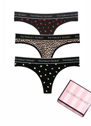 Набор трусиков стрингов виктория сикрет victoria's secret оригинал