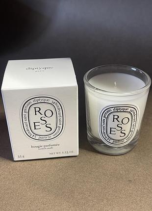 Diptyque roses 35g маленька свічка .компактний  розмір для подорожей або поповнення колекції