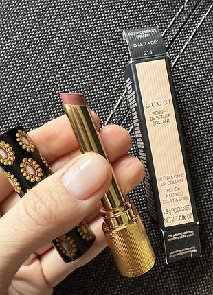 Помада бальзам gucci glow & care shine lipstick - 214 call it a day