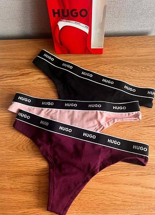 Hugo оригінал трусики стрінги  набор 3 шт розмір xs