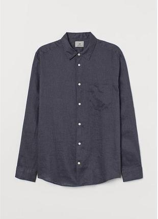 Чорна лляна сорочка h&m 6