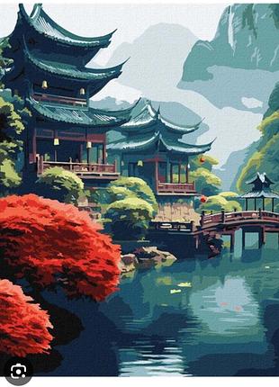 Картина по номерам пейзаж китай 20 на 30 см а4