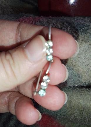 Серьги серебряные с цирконами