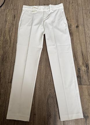 Брюки молочні жіночі костюма тканина 34 розмір