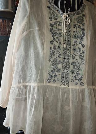 Нежно розовая  блуза  вышиванка