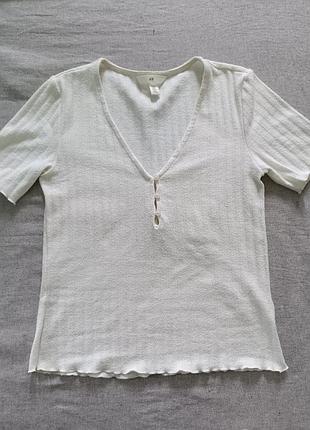 H&m футболка топ в рубчик