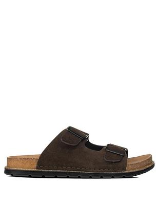 Шлепанцы замшевые мужские коричневые 1117-а