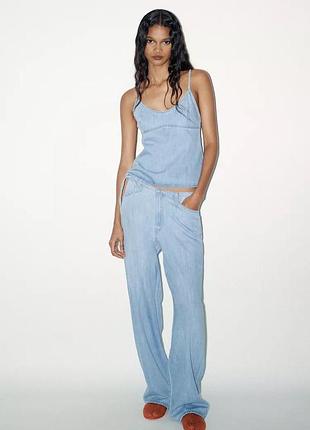 Джинсы trf в пижамном стиле