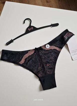 Трусики бразилиана черные сеточка кружевные hunkemoller s m 36 38