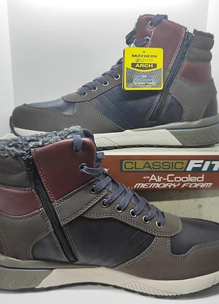 Водоотталкивающие кожаные ботинки skechers оригинал