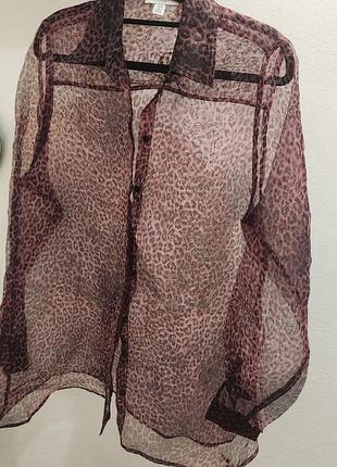 Сорочка з органзи леопардова topshop