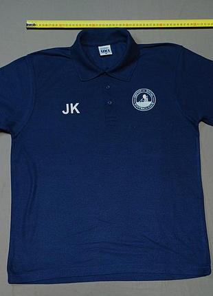 Плечі 45 см uneek ux1  поло темносинього  кольору size m hitton social football club  50% cotton
