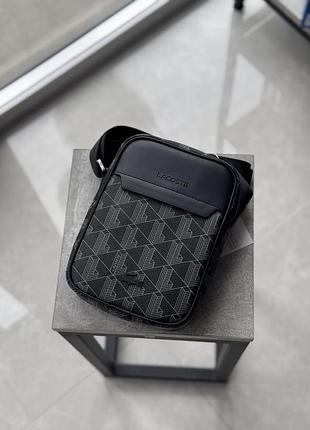 Сумка lacoste monogram grey/black (оригінал) класична сумка lacoste