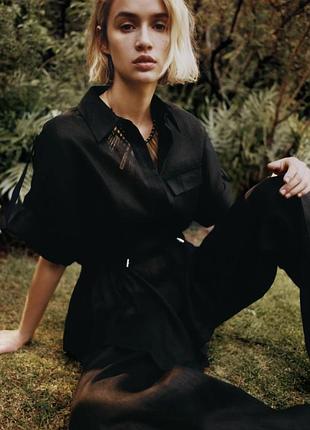 Льняные брюки zara