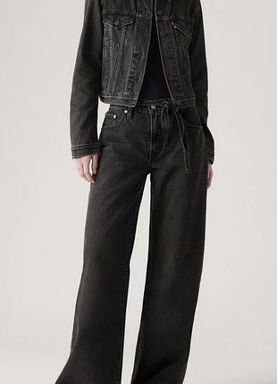 Джинси нові оригінал levi's xl straight influential lady a8701-0003 w26l31 чорні (5401157488195)