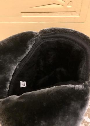 Шапка-ушанка мужская зимняя серый мех8 фото