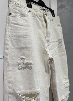 Білі рвані джинси mom fit 30р