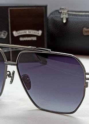 Chrome hearts ripping окуляри чоловічі сонцезахисні сірий градієнт у сріблястому металі