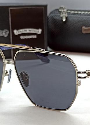 Chrome hearts ripping окуляри чоловічі сонцезахисні сірі із синіми дужками