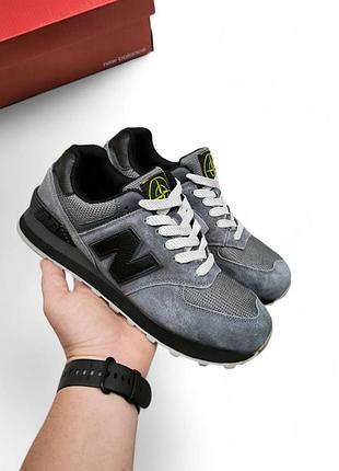 Жіночі кросівки кросівки new balance 574 & stone island сірі