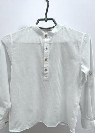 Лляна сорочка для хлопчика woorage 5402white
