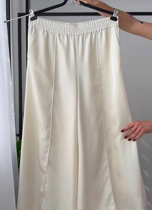 Штанці wide leg з підкладкою та високою посадкою h&m