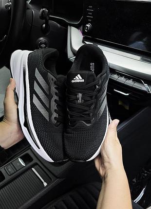 Мужские кроссовки adidas supernova черные с белым (41 - 45)