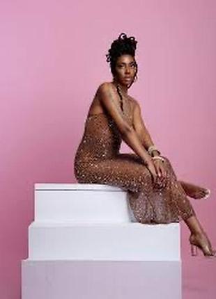 Stradivarius massimo dutti сукня кольчуга сітка білизняний стиль