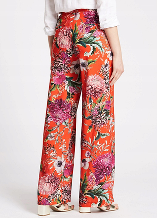Красные цветочные широкие брюки,штаны,большой размер,per una