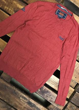 Мужская кофта (джемпер) superdry (супердрай срр оригинал красная)