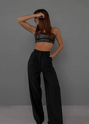 ❤️ шикарная женские черные брюки палаццо палаццо черный женккие брюки