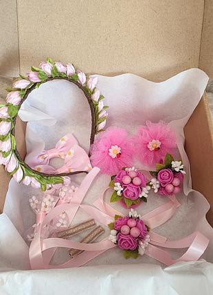 Подарочный набор для девочки в розовом цвете.