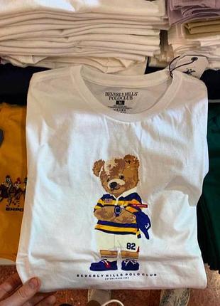 Футболка polo bear ralph lauren унісекс  з ведмедем