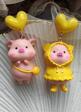 Серьги поросята 6,3 см