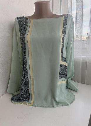 Шовкова блуза мятного кольору