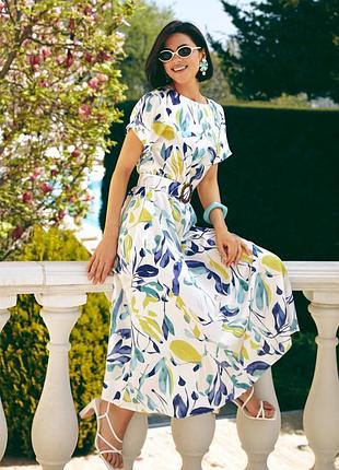 Повседневное платье из сатина с принтом