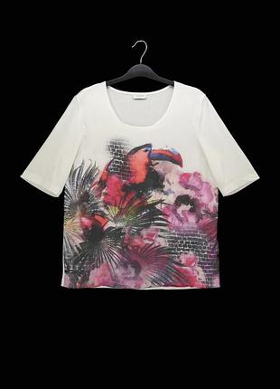 Трикотажна футболка "gerry weber" з туканом, uk12/eur38.