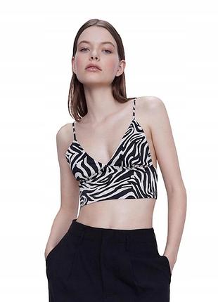Топ в принт зебра zara
