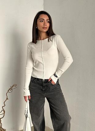 Лонгслив женский с декоративными швами