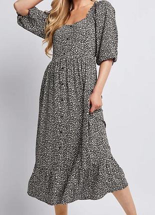 Свободное платье с пышными рукавами nutmeg women вискоза