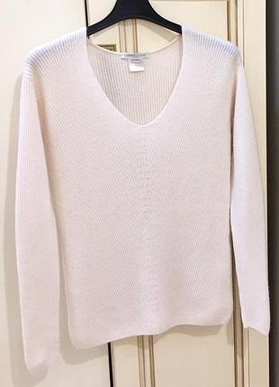 Брендовый свитер из кашемира lamberto losani italy cashmere relaxed sweater white ivory оригинал size