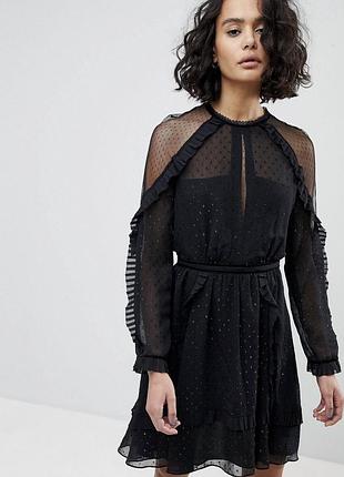 Шифонова ярусна сукня плаття allsaints шифоновое ярусное платье